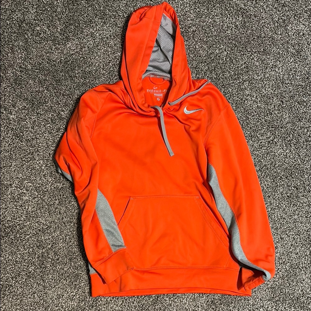 Nike Bright Orange Hoodie with Gray Details